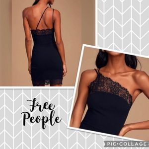 NEW FREE PEOPLE PREMONITIONS BLACK SLIP DRESS SIZE L